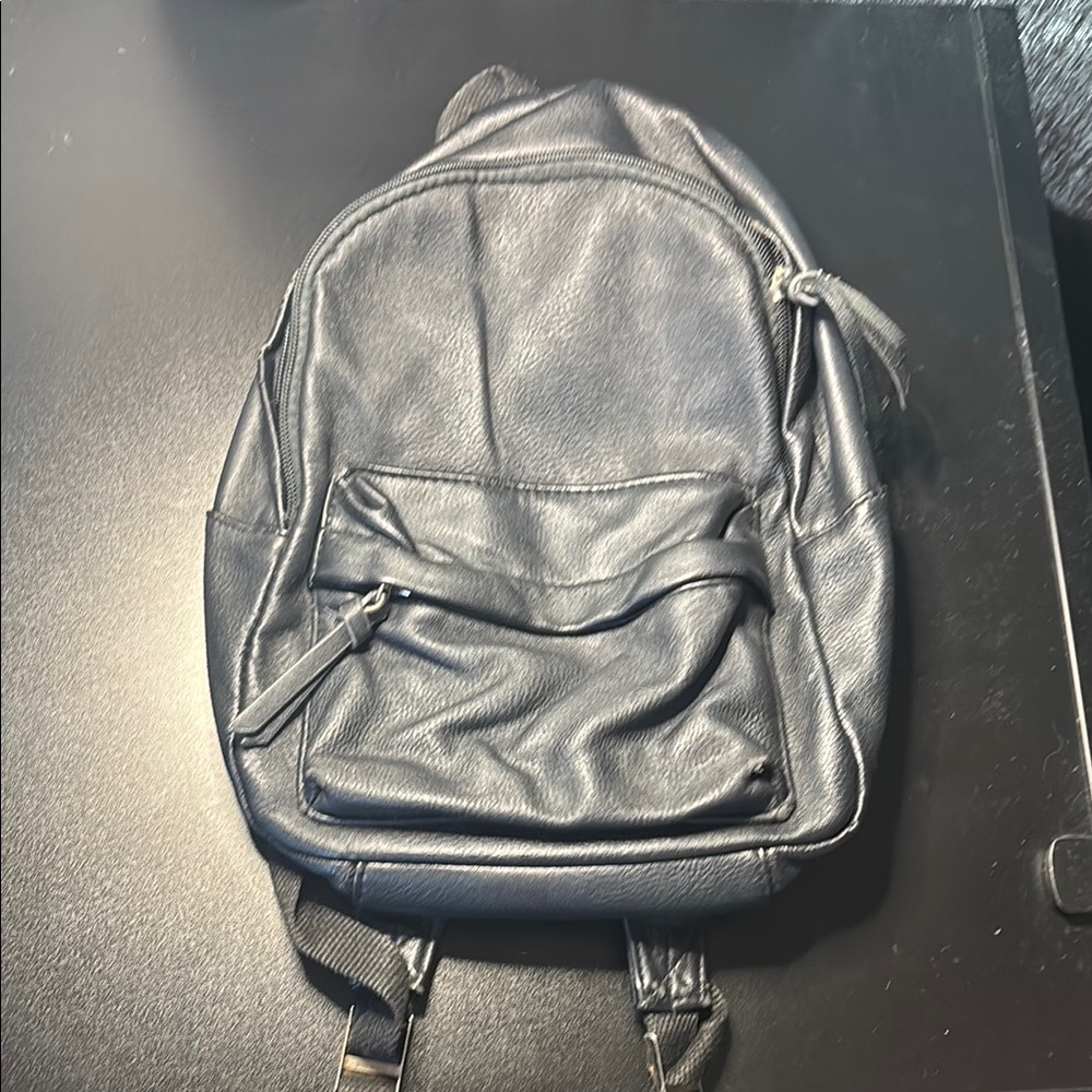 Small Black Leather Backpack